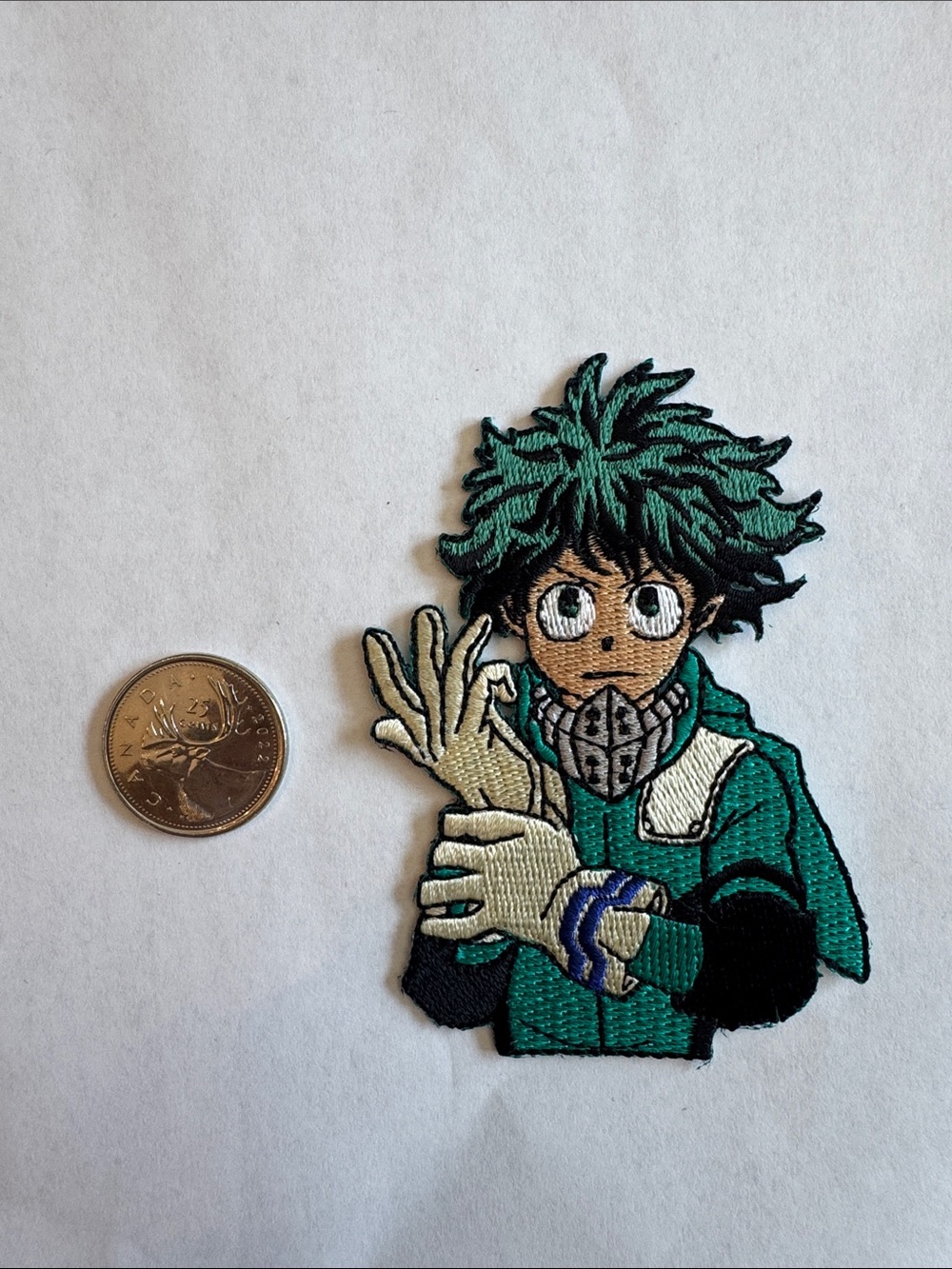 Embroidered Anime Character Patch in Teal and Black my hero academia